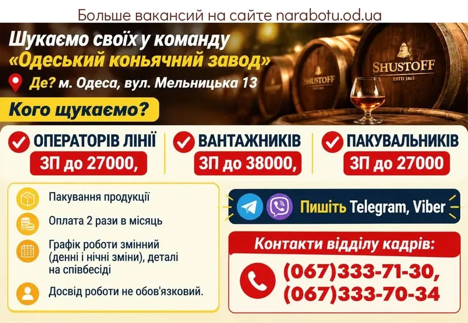 Вакансії в Одесі Вантажник