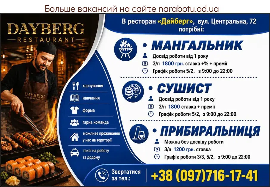 Вакансії в Одесі МАНГАЛЬНИК